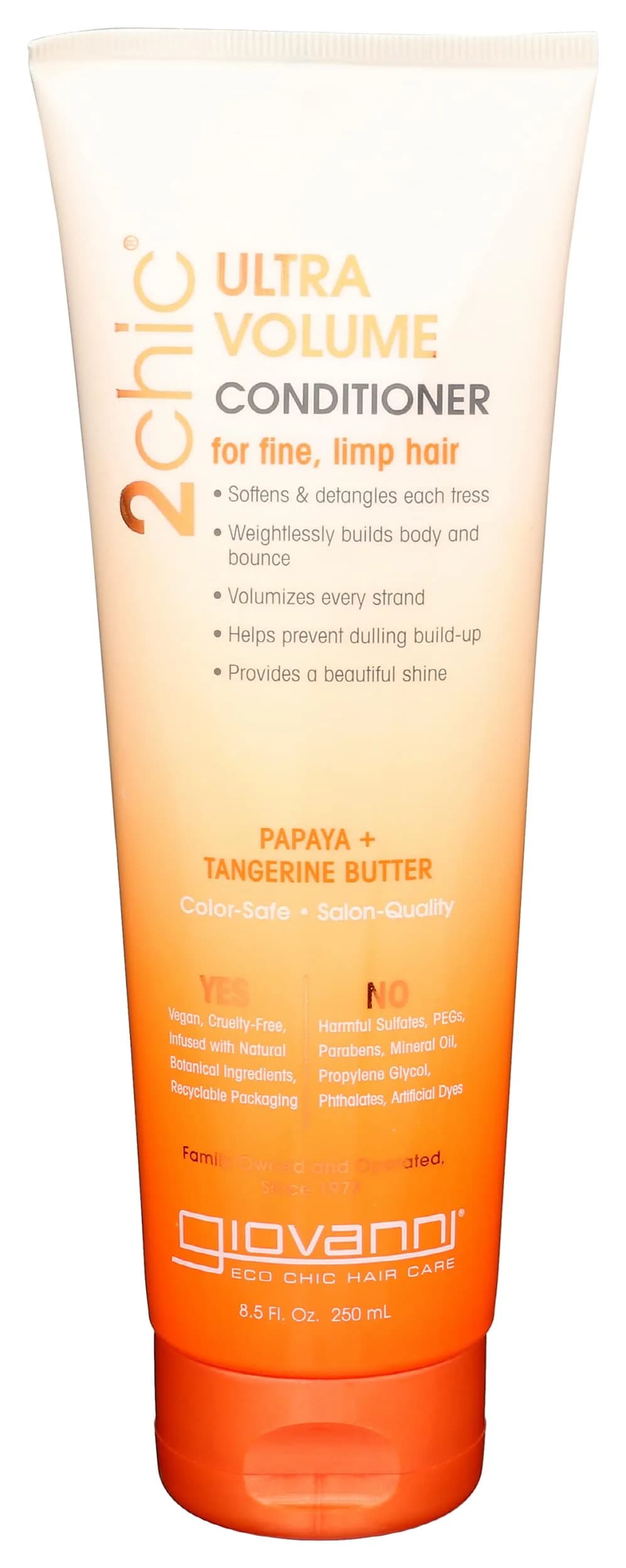 Giovanni 2Chic Papaya Conditioner 8.5 Fl Oz | Volumizing & Detangling for Fine Hair - main product image