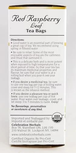 Celebration HERBALS Red Raspberry Leaf Tea Organic 24 Bag | Raspberry & Organic Herb for Pregnancy & Wellness thumbnail 4