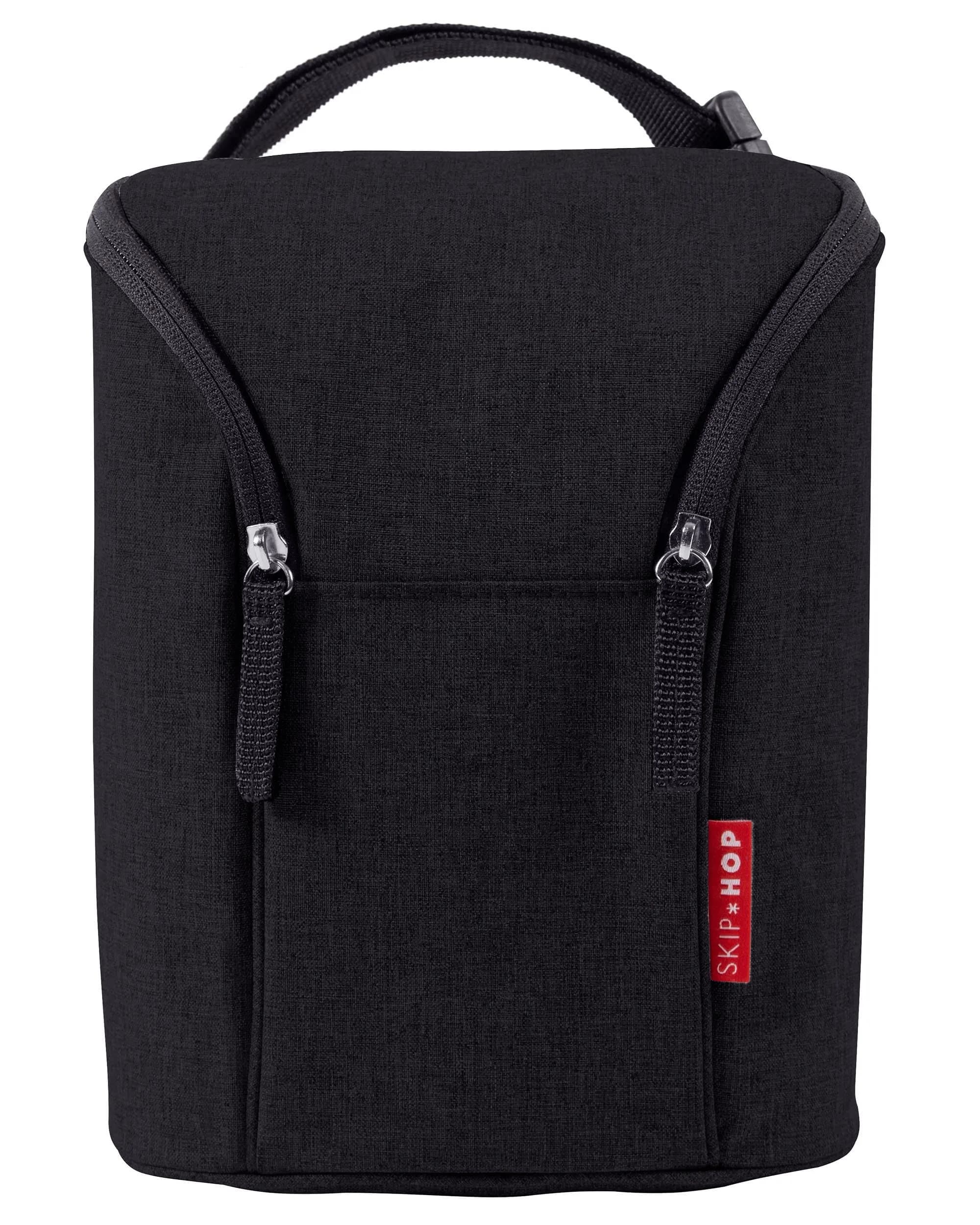 Skip Hop Grab & Go Double Bottle Bag, Black | Insulated for 4 Hours - main product image