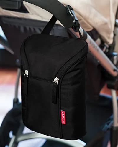 Skip Hop Grab & Go Double Bottle Bag, Black | Insulated for 4 Hours thumbnail 4