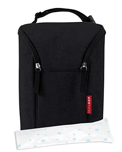 Skip Hop Grab & Go Double Bottle Bag, Black | Insulated for 4 Hours thumbnail 5