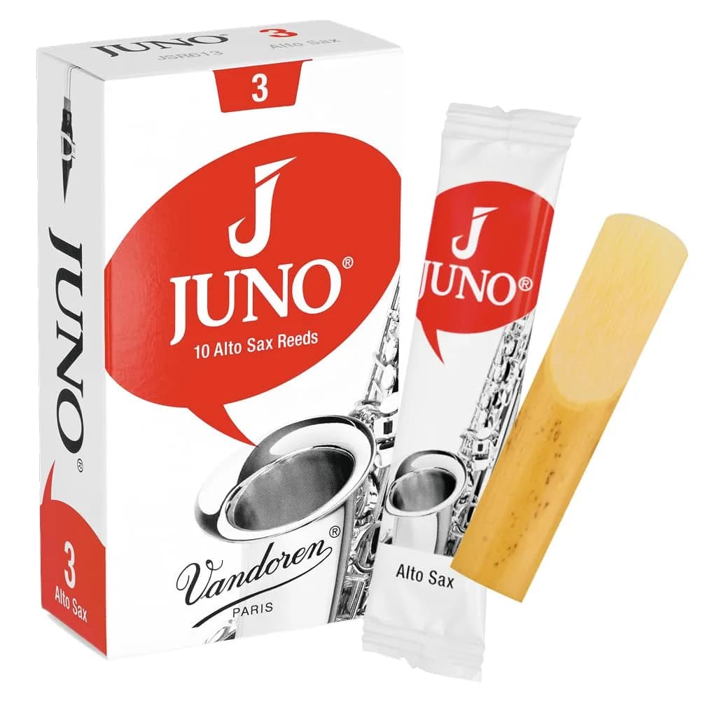 Vandoren JUNO Alto Saxophone Reeds Strength 2 (10-Pack) | Beginner-Friendly Responsive Cane — Strength 3