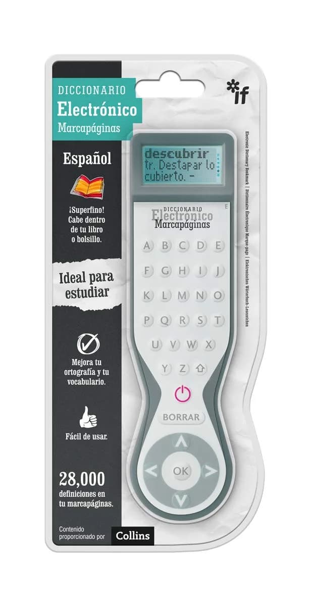 IF Electronic Dictionary Bookmark French Grey | 38,000 Word Definitions — Grey