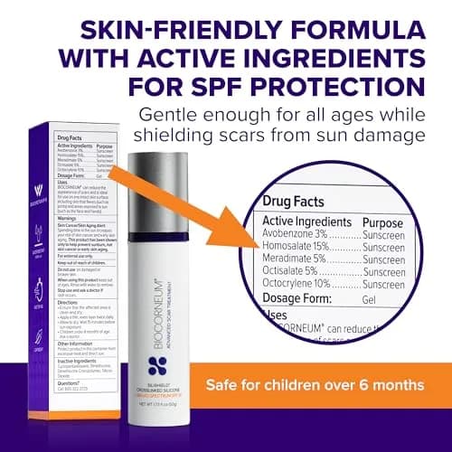 BIOCORNEUM Silicone Scar Gel with SPF 30, 10g (0.35 Fl Oz) | Advanced Scar Treatment for Face & Body thumbnail 8