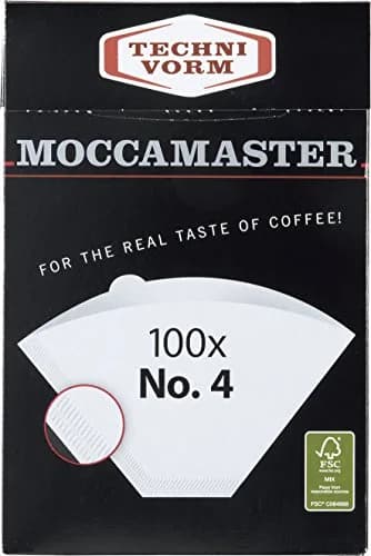 Moccamaster #4 White Paper Coffee Filters, 100-Count | Oxygen-Bleached, Chemical-Free thumbnail 1