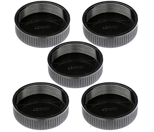 Fotasy 5-Pack M42 Lens Rear Caps - 42mm Screw Mount, Black | Protects M42 Lenses thumbnail 1