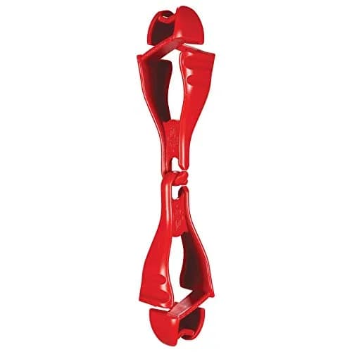 Ergodyne Squids 3400 Glove Clip Holder with Dual Clips, Red, 1 Count | Safety Gear for Work & Outdoors thumbnail 1