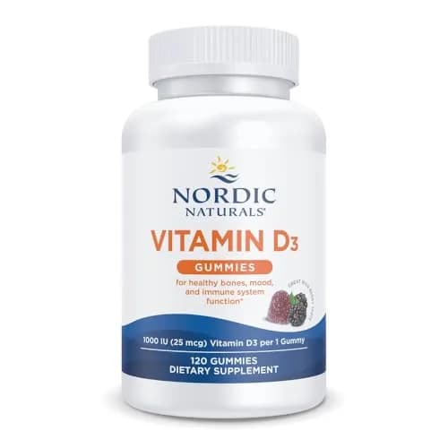 Nordic Naturals Vitamin D3 Gummies 120 Count Wild Berry | Supports Bones & Immunity thumbnail 1
