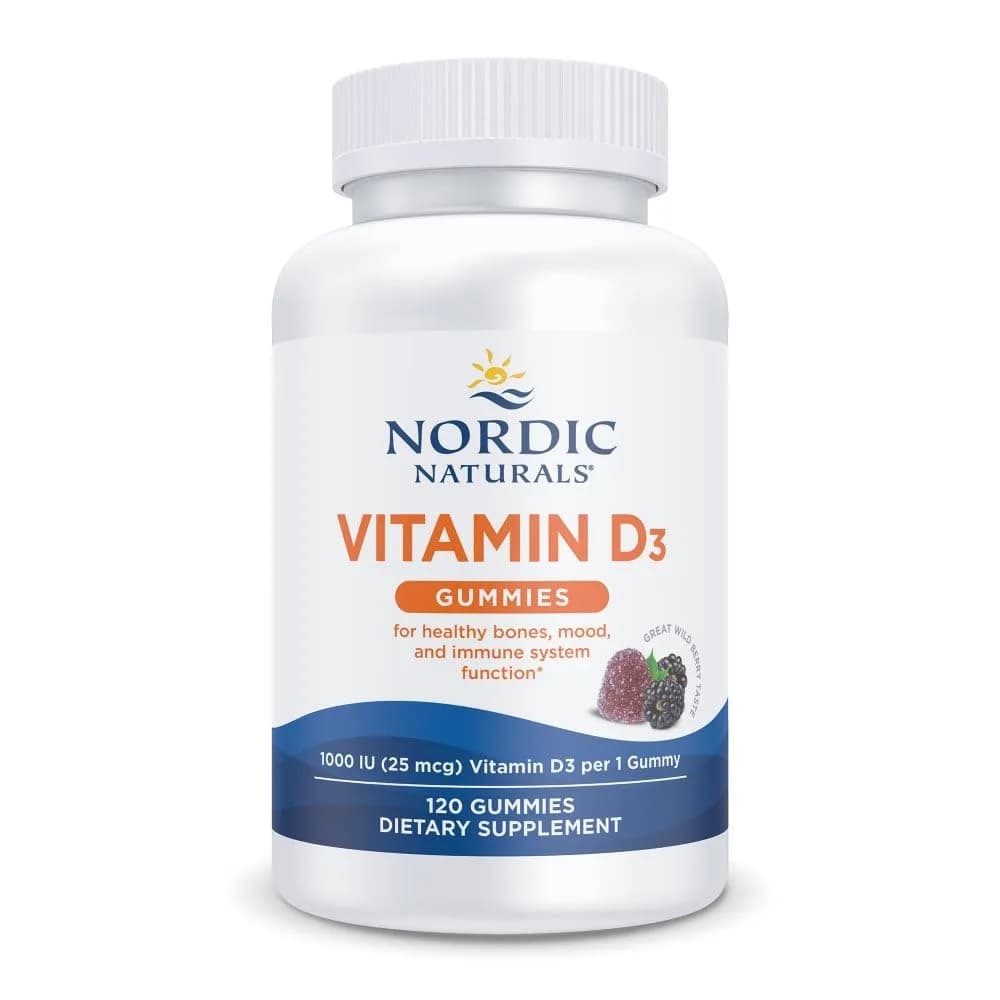 Nordic Naturals Vitamin D3 Gummies 120 Count Wild Berry | Supports Bones & Immunity - main product image