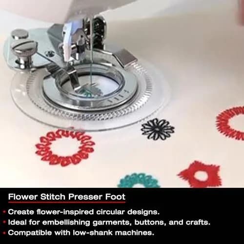 SINGER Flower Stitch Presser Foot for Low-Shank Sewing Machines | Creates Flower Designs, Appliqué, Covered Buttons thumbnail 3