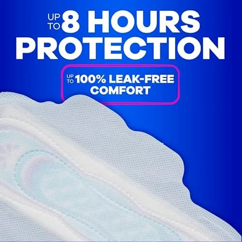 Always Ultra Thin Feminine Pads with Wings, Size 1 Regular Absorbency, Unscented, 46 Count | Up to 100% Leak-Free Protection thumbnail 5