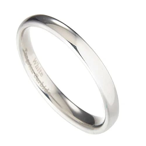 MJ Metals Jewelry Classic Mirror Polished White Tungsten Carbide 3mm Comfort Fit Wedding Band Ring Size 11.5 thumbnail 5
