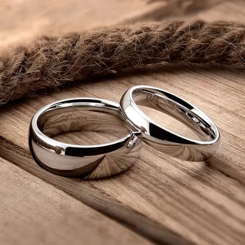 MJ Metals Jewelry Classic Mirror Polished White Tungsten Carbide 3mm Comfort Fit Wedding Band Ring Size 11.5 thumbnail 3