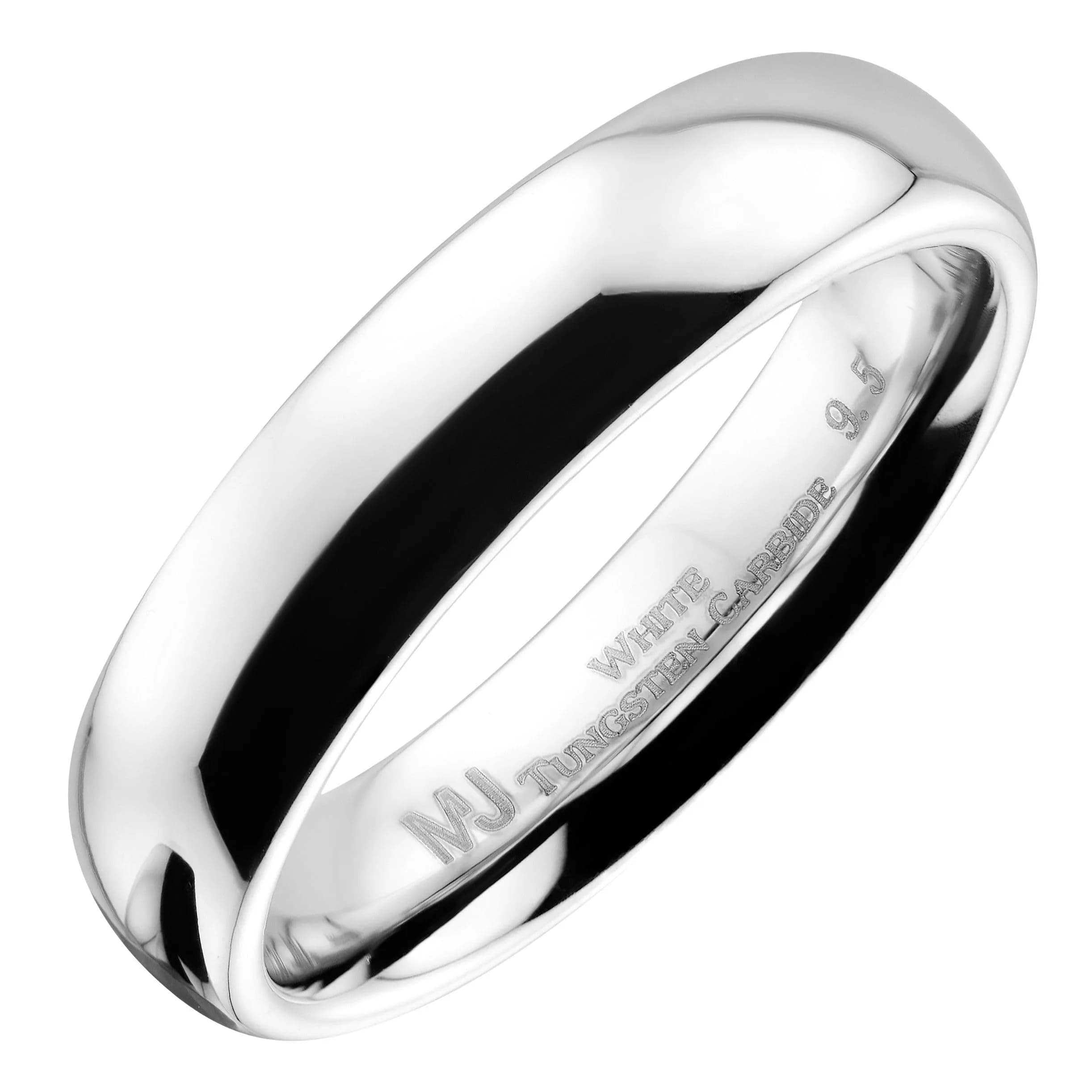 MJ Metals Jewelry Classic Mirror Polished Tungsten Carbide 3mm Comfort Fit Wedding Band Ring Size 10 — 5mm