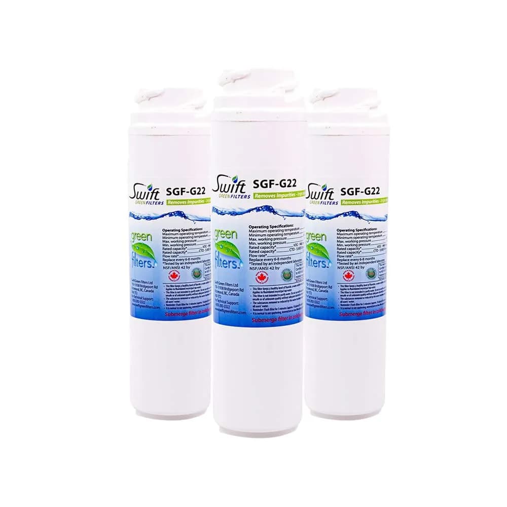Swift Green Filters SGF-G22 3 Pack Water Filter | NSF Certified Coconut Carbon Filtration — White