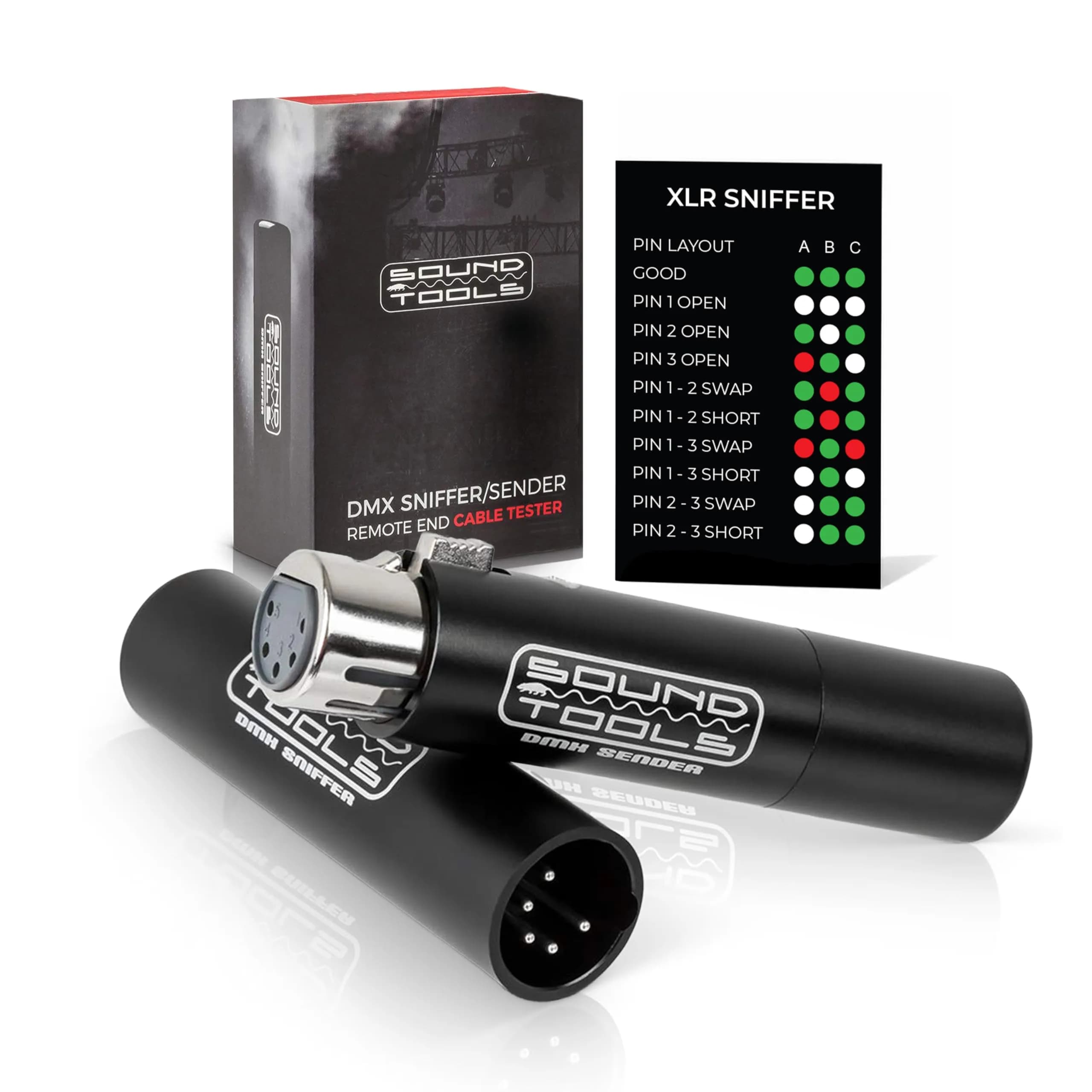 Sound Tools 5-Pin DMX Sniffer/Sender Cable Tester | Compact Tool for Stage & Lighting Professionals - main product image