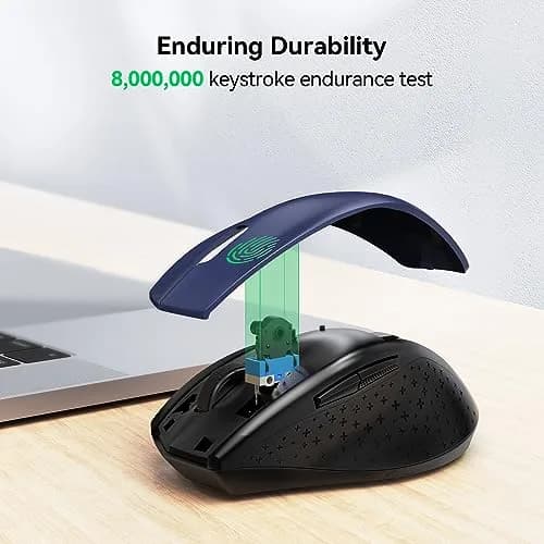 TECKNET Wireless Mouse, 4800 DPI Ergonomic Computer Mouse, Blue | 6 Levels Adjustable DPI & 6 Buttons thumbnail 7