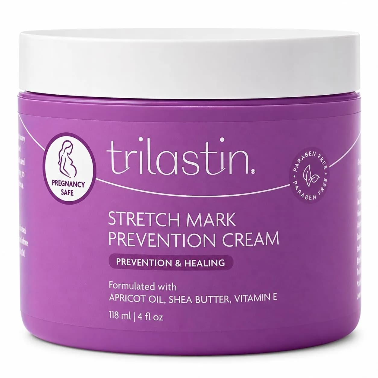 TriLASTIN Stretch Mark Cream for Pregnancy – Hydrating Belly Cream for Pregnant Women- Shea Butter & Vitamin E, Paraben Free, No Added Fragrances - 4 oz - main product image