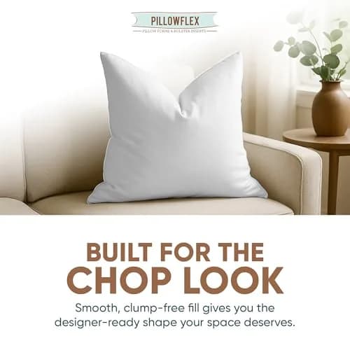 Pillowflex Synthetic Down Pillow Insert 55x55 cm (22x22 in) | Hypoallergenic & Washable Sham Insert thumbnail 5