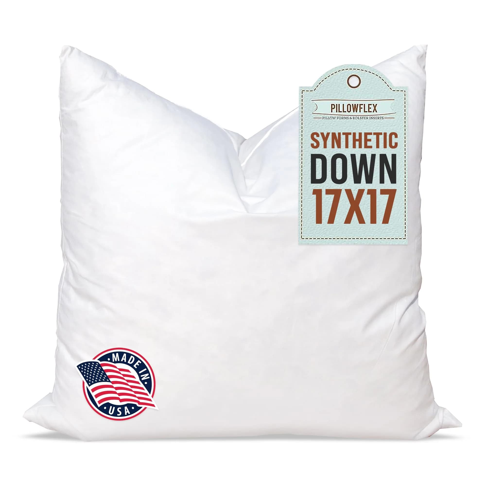 Pillowflex Synthetic Down Pillow Insert 17x17 in | Karate Chop Design, Ultra Soft Support