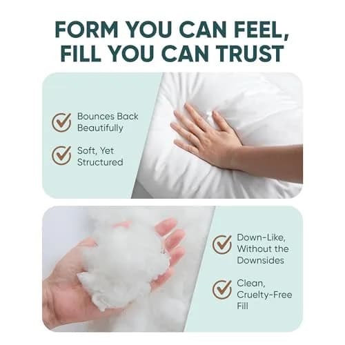 Pillowflex Synthetic Down Pillow Insert 17x17 in | Karate Chop Design, Ultra Soft Support thumbnail 5