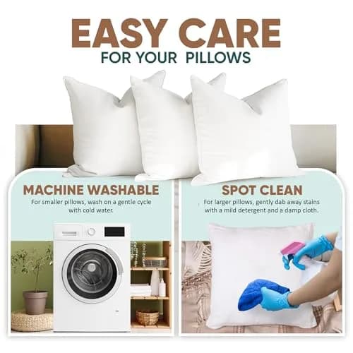 Pillowflex Synthetic Down Pillow Insert 17x17 in | Karate Chop Design, Ultra Soft Support thumbnail 7