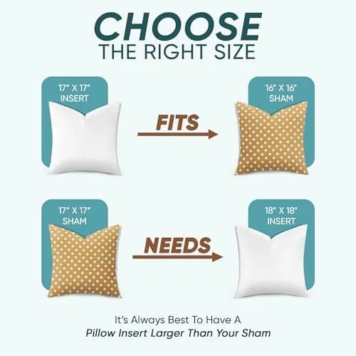 Pillowflex Synthetic Down Pillow Insert 17x17 in | Karate Chop Design, Ultra Soft Support thumbnail 2