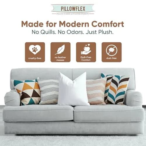 Pillowflex Synthetic Down Pillow Insert 17x17 in | Karate Chop Design, Ultra Soft Support thumbnail 3