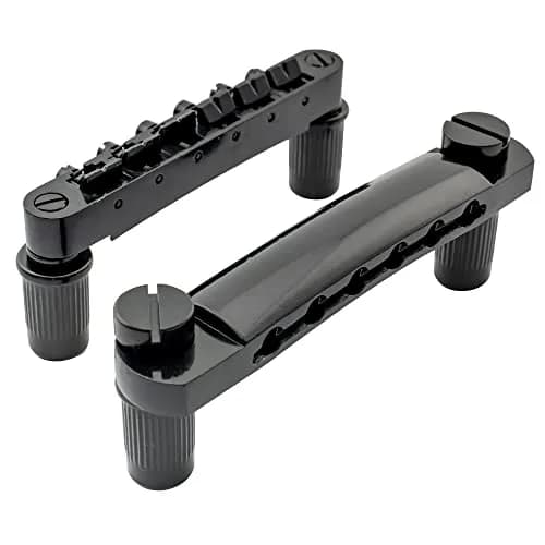Musiclily Tune-o-matic Bridge and Tailpiece Set for Epiphone Les Paul/SG Style Electric Guitars, Black | 52mm Bridge Spacing, 52.5mm Tailpiece Spacing thumbnail 1