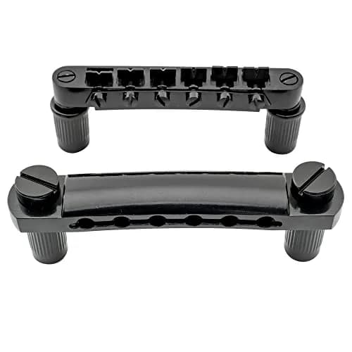 Musiclily Tune-o-matic Bridge and Tailpiece Set for Epiphone Les Paul/SG Style Electric Guitars, Black | 52mm Bridge Spacing, 52.5mm Tailpiece Spacing thumbnail 3