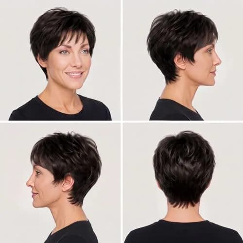 Hair u wear Pixie Cut Short Black Wig, WINNER | Lightweight, Synthetic Fiber, Adjustable Fit thumbnail 4