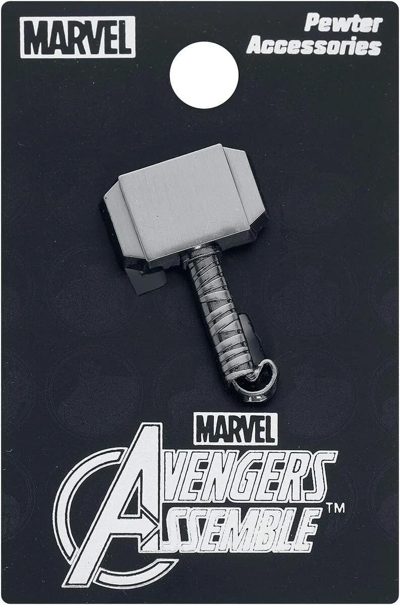 Marvel Thor Hammer Pewter Lapel Pin Silver 2.54 cm (1") | Detailed Collectible for Fans - main product image