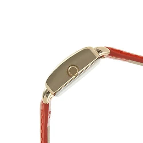 Peugeot Mini Square Gold Tone Crystal Accented Brown Leather Strap Watch 20mm (0.79in) | Japanese Quartz Movement thumbnail 6