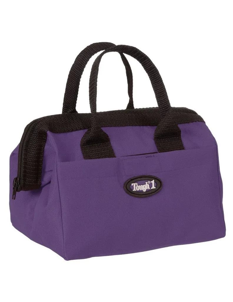 Tough 1 Groomer Accessory Bag - Black | Durable Nylon Show Bag with Zipper and Quick Grip Pockets — Purple