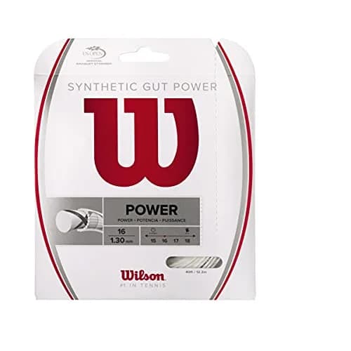 Wilson Synthetic Gut Power 16 | 40-Feet Tennis String Set, White, for All Levels thumbnail 1