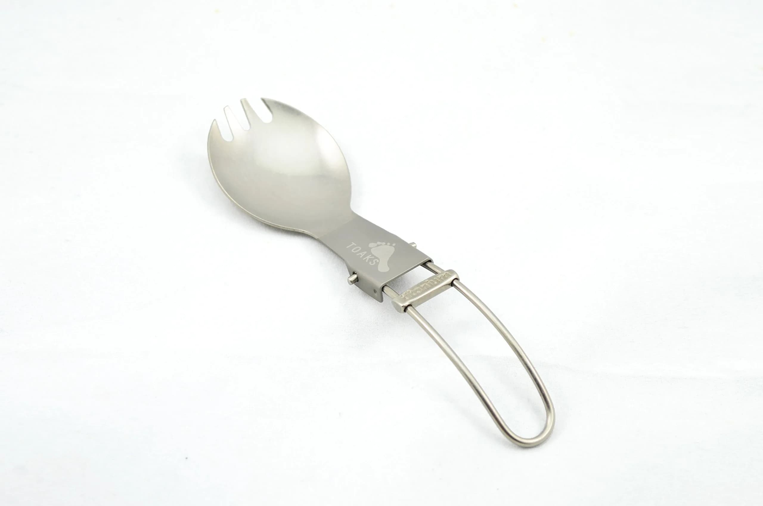 TOAKS Titanium Folding Spork | Lightweight Camping Flatware with Locking Handle (165mm unfolded) - main product image