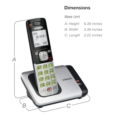 VTech CS6719 DECT 6.0 Cordless Phone with Caller ID/Call Waiting, 1 Handset Silver/Black | Full Duplex Speakerphone thumbnail 7