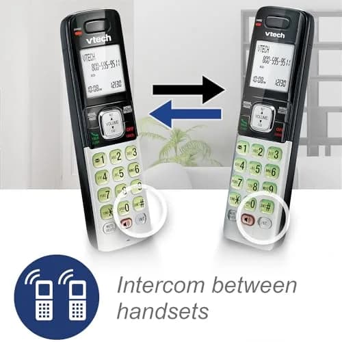 VTech CS6719 DECT 6.0 Cordless Phone with Caller ID/Call Waiting, 1 Handset Silver/Black | Full Duplex Speakerphone thumbnail 4
