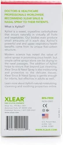 Xlear Natural Nasal Spray with Xylitol, 1.5 fl oz (44ml) (2-Pack) | Cleanses & Moisturizes Nasal Passages thumbnail 5