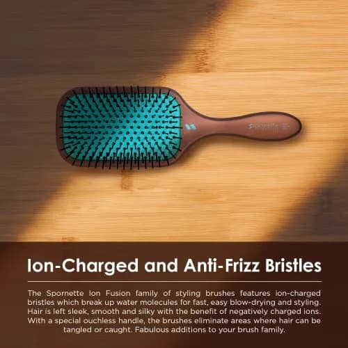 SPORNETTE Ion Fusion Paddle Hair Brush, Ionic Nylon Bristles - For Detangling, Straightening & Smoothing, Medium to Long Hair - All Hair Types For Men, Women and Children | Ionic Nylon Bristles thumbnail 5