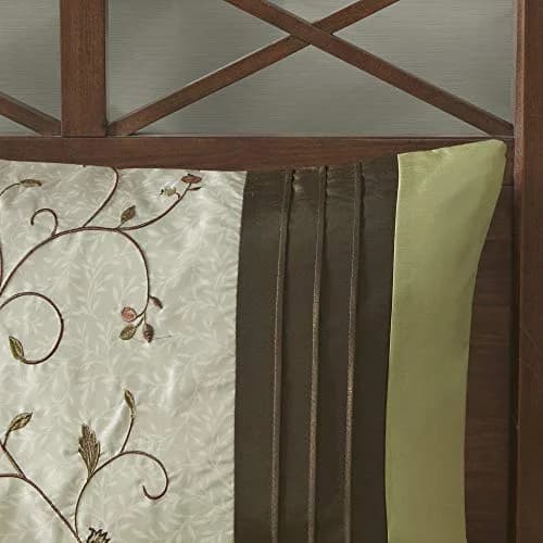 Madison Park Comforter Set King | Floral Faux Silk Embroidered 7PC | All Season thumbnail 8