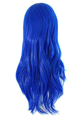 MapofBeauty 28" Curly Hair Ends Costume Wig Navy Blue | Long, Heat-Resistant Synthetic thumbnail 2