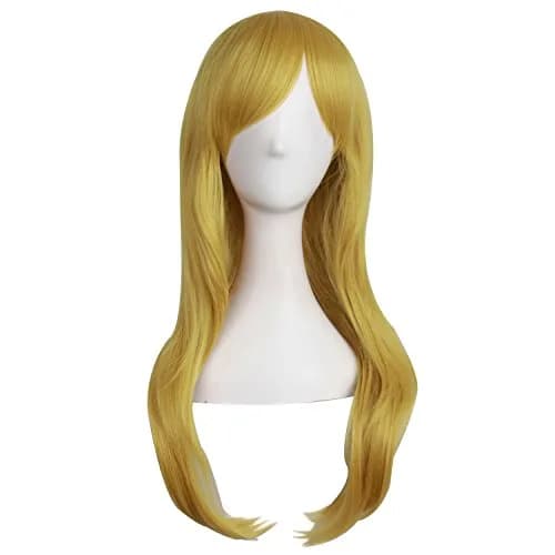 MapofBeauty 28 Inch Long Curly Hair Costume Cosplay Wig, Gold/Yellow | 70cm Curly Wig for Women thumbnail 1