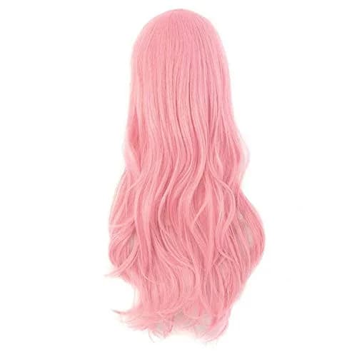 MapofBeauty 28 Inch Long Curly Hair Costume Cosplay Wig, Pink | 70cm Synthetic Wig for Women thumbnail 2