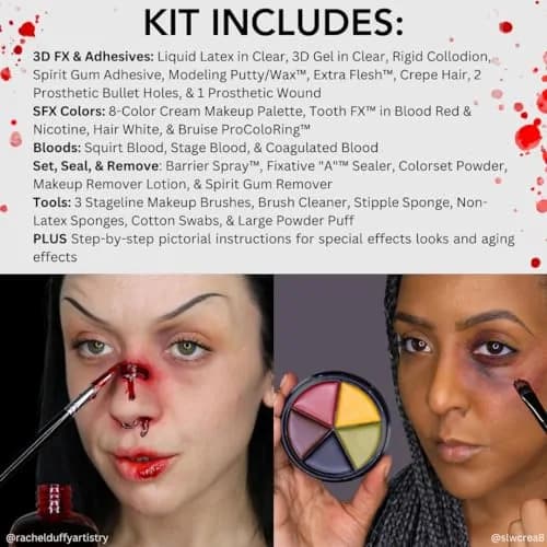 Mehron Makeup Special FX All-Pro Makeup Kit | 39 Piece Face & Body FX Set, Multi thumbnail 6