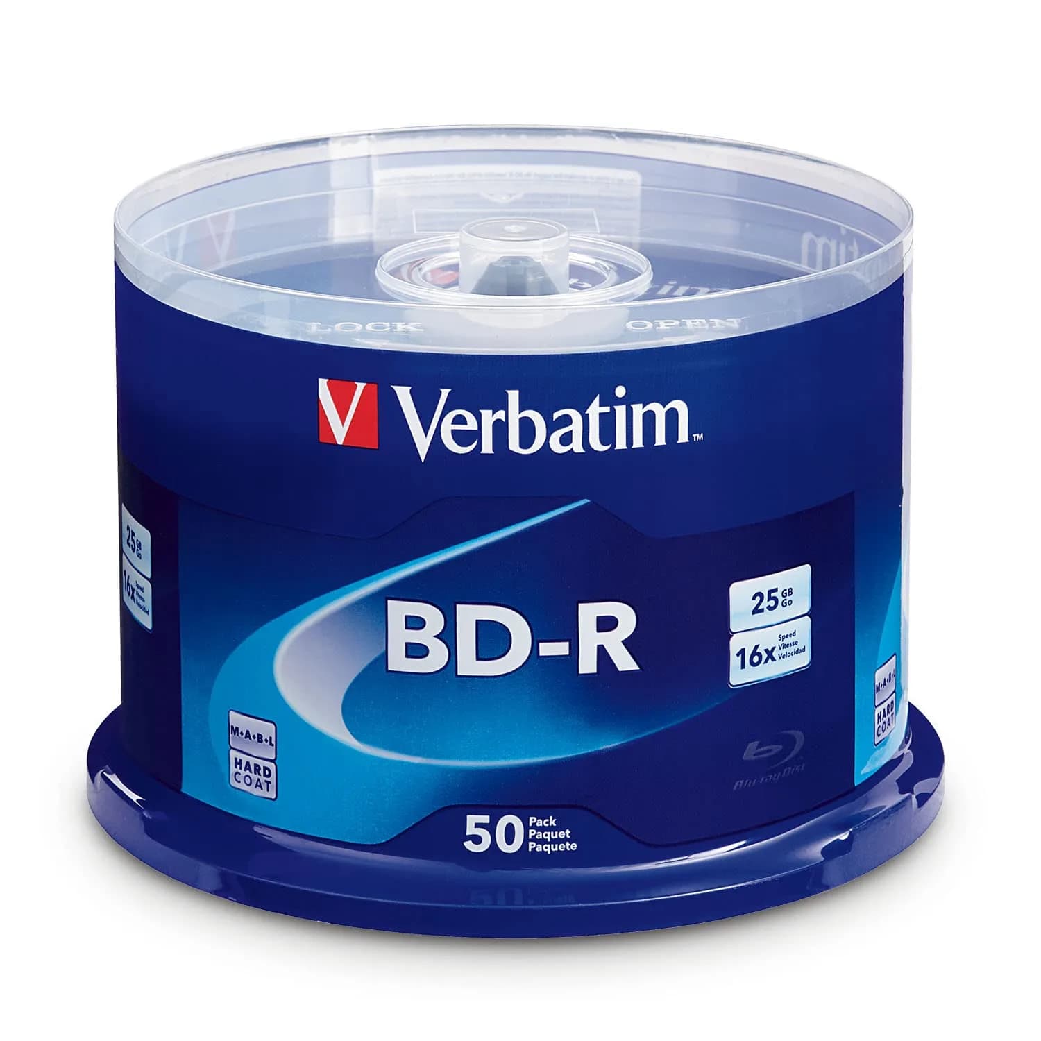 Verbatim DataLifePlus BD-R DL 50GB 6x White Inkjet Printable Spindle | Archival Life 100 Years — Spindle