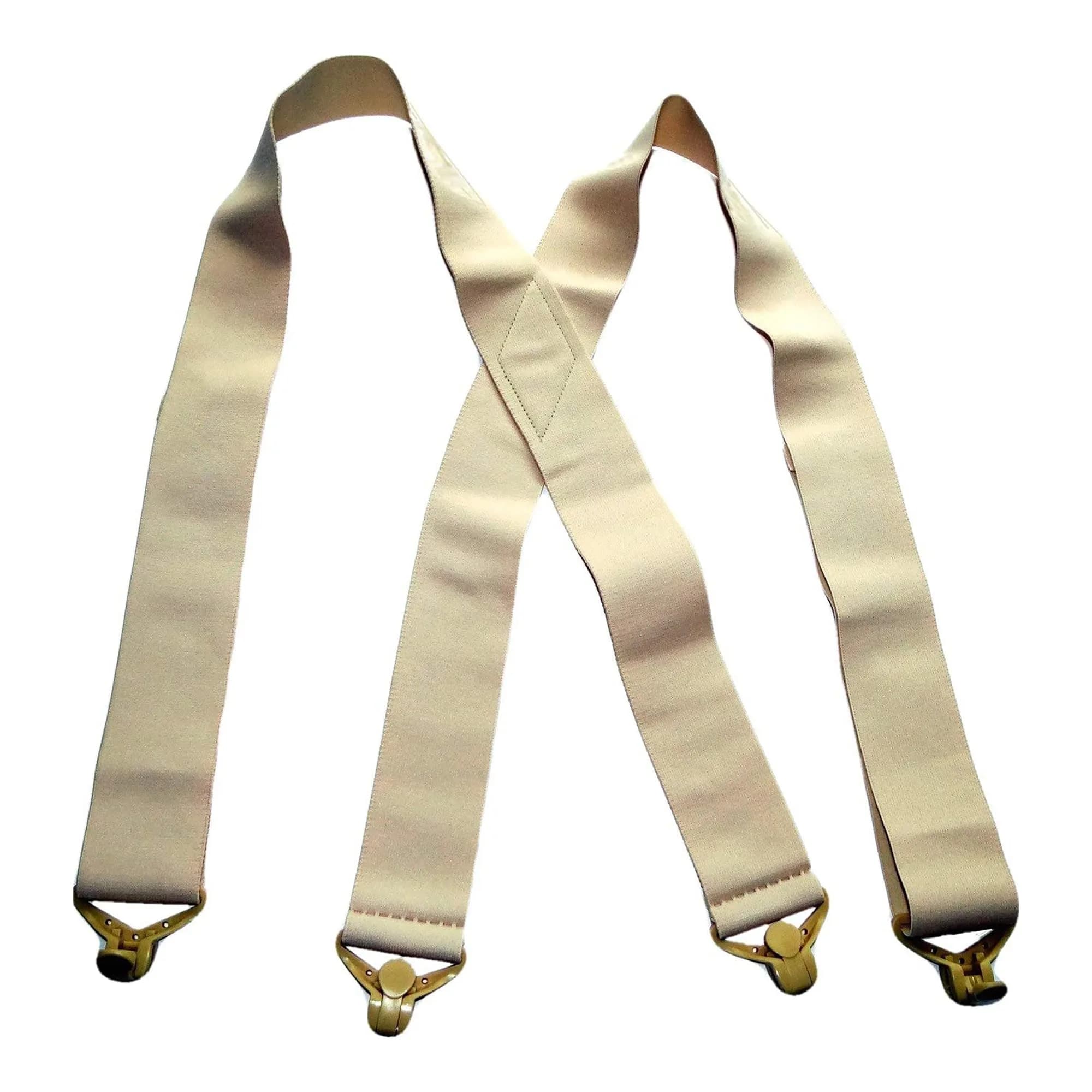 Hold-Up Suspender Co. Under-Ups Suspenders Large Tan 1.5-inch (3.81 cm) Width | Hidden Undergarment Style with No-Buzz Gripper Clasps — Tan 2" XL