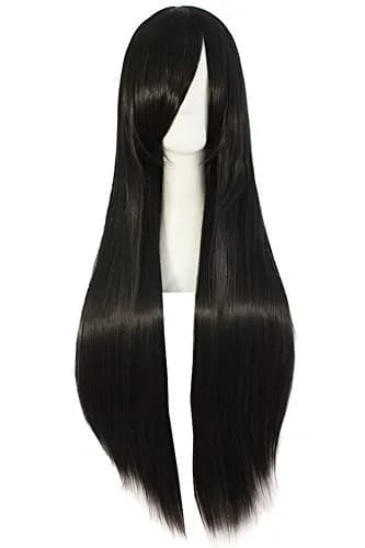 MapofBeauty Black Anime Cosplay Wig | 80cm (32 Inch) Long Straight Heat Resistant Synthetic Fiber thumbnail 1