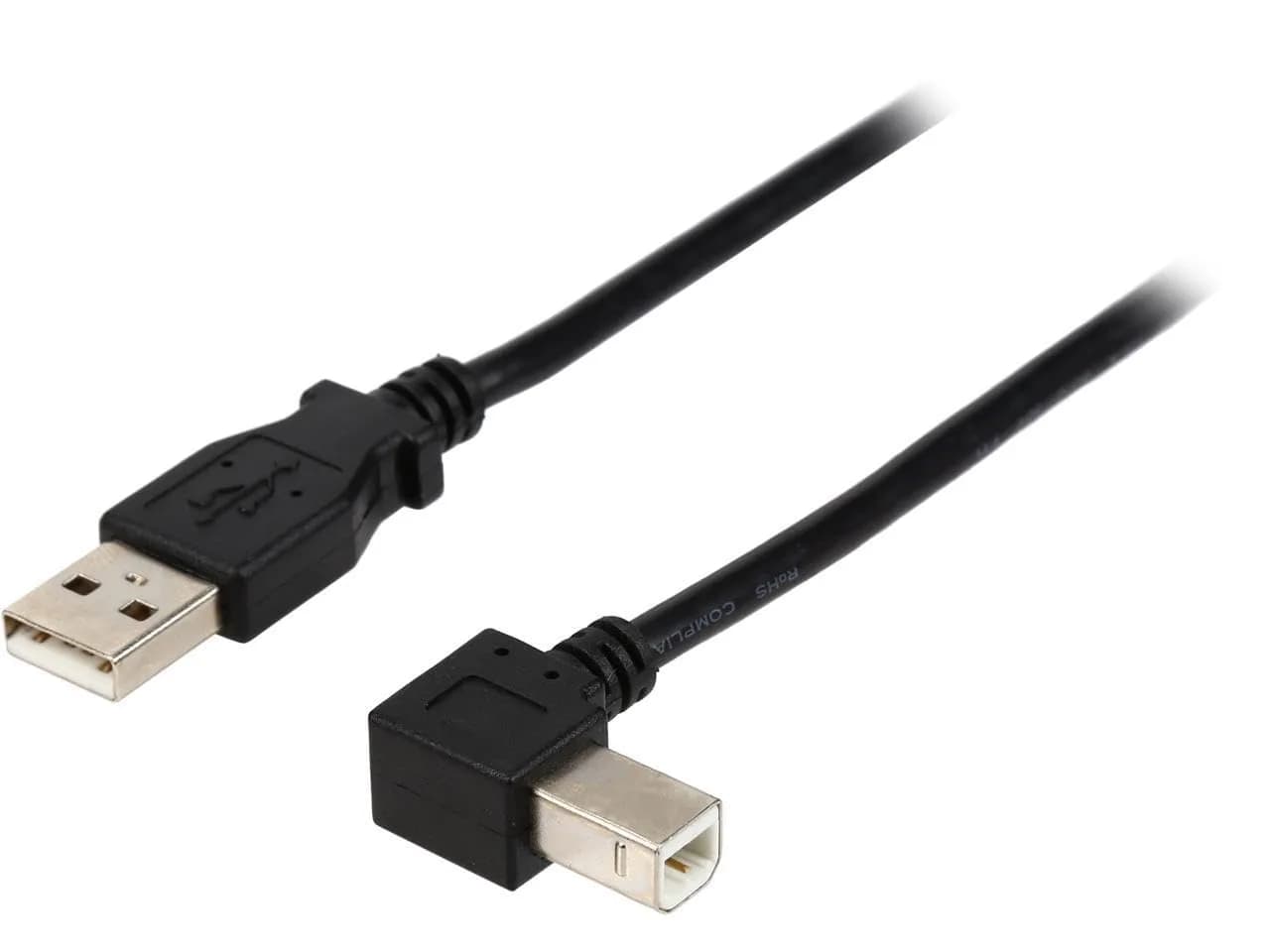 StarTech.com USB 2.0 A to Left Angle B Cable 1m (3.3ft) | Connect Peripherals in Tight Spaces — 1 m