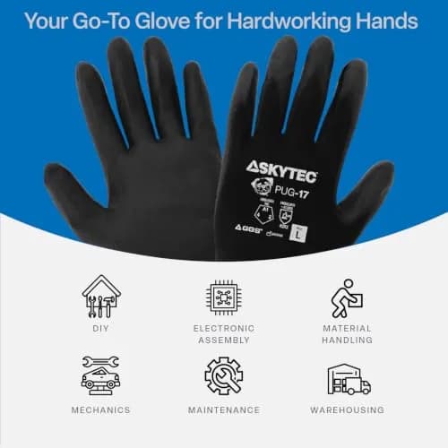Global Glove PUG-17 Lightweight Polyurethane Dipped Work Gloves, Extra-Large | Anti-Static & Secure Grip thumbnail 7
